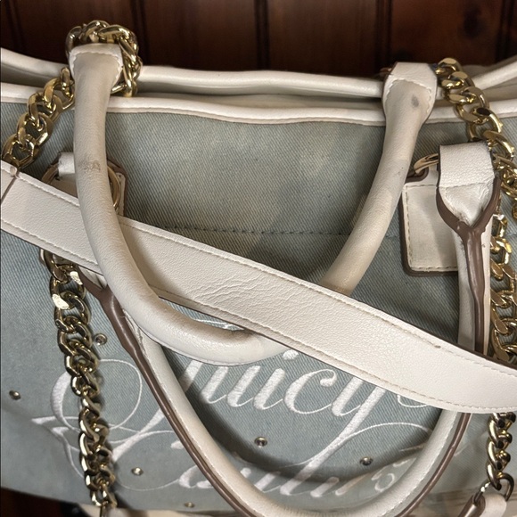 Juicy Couture Light Blue denim Handbag with Gold Chain - Picture 11 of 14